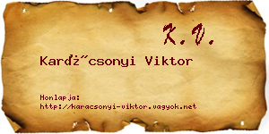 Karácsonyi Viktor névjegykártya
